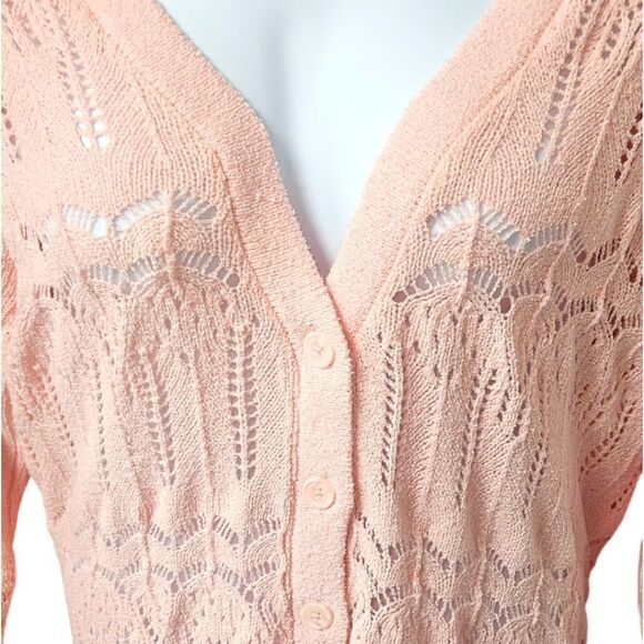 TORRID New Plus Size Pointelle Impatient Pink V- Neck Cardigan Sweater 4X - Picture 7 of 16